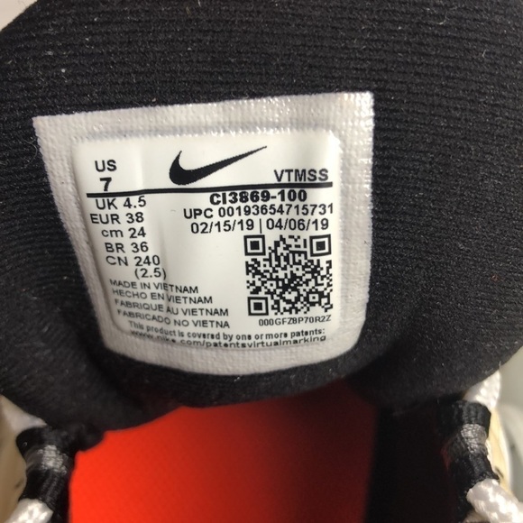 Nike Air Max Shoes Sail-White-Black-Hyper Orange 7 - Picture 8 of 9